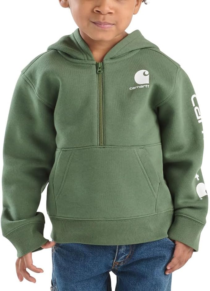 Carhartt Boys Half-Zip Hooded Pullover Sweatshirt | Cotton Jersey | Rib-Knit by Carhartt