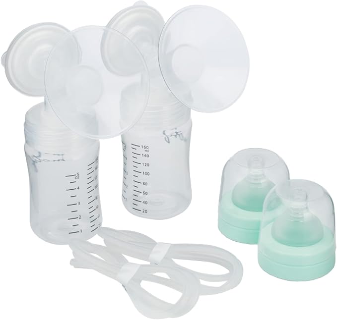 Motif Medical Luna Double Breast Pump Replacement Parts - Breast Pump Parts W/Bottles, Nipples, Tubing, Valves, Breast Shields (28mm), Diaphragms, Connectors & More - Safe Easy-to-Use Breast Pump Kit