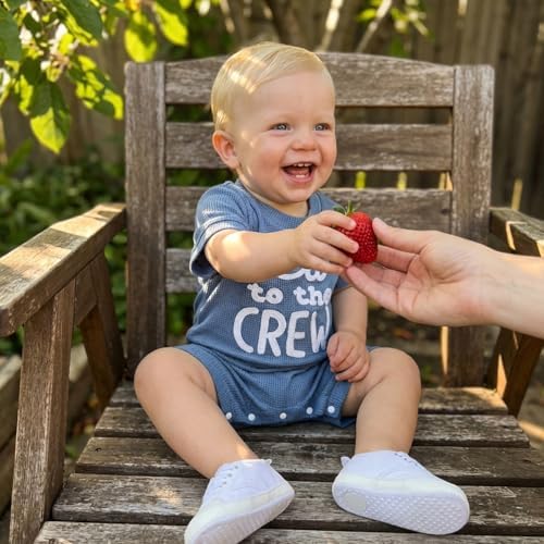 allshope Newborn Baby Boy Summer Outfit Romper Letter Embroidery Short Sleeve - Image 4
