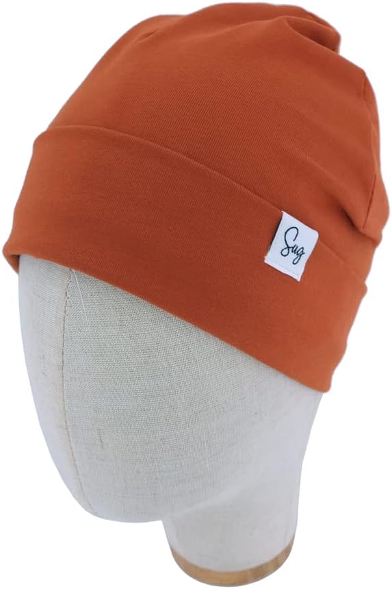 Jersey Beanie Hat for Newborn Baby Boys Girls Silky Satin Lined Hats Bonnet - Image 2