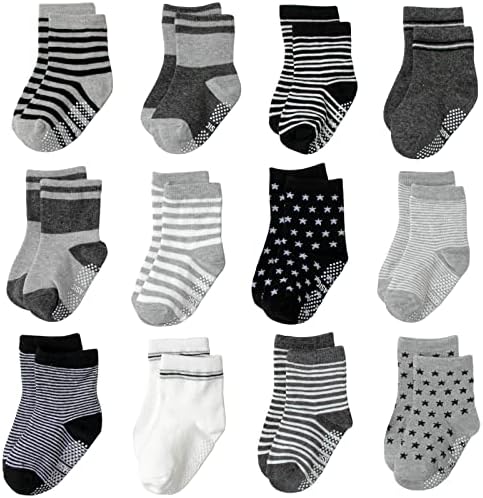 Aroveea Toddler Socks Non Slip Grip Ankle Baby 12 Pack by Aroveea