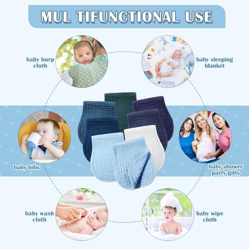 Frienda 8 Pack Muslin Burp Cloths - Image 4