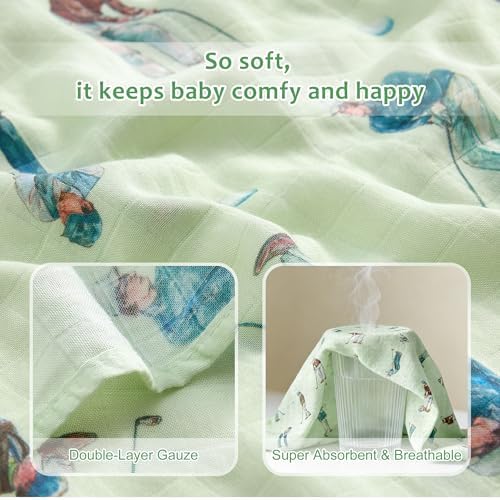 Baby Swaddle Blankets, Bamboo Muslin Receiving Blanket | 1-Pack, Lightweight & - Image 3