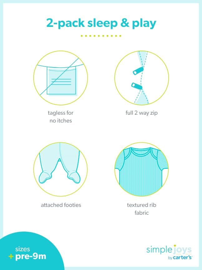 Simple Joys by Carter's Unisex Baby 2-way Zip Thermal Footed Sleep and Play - Image 7