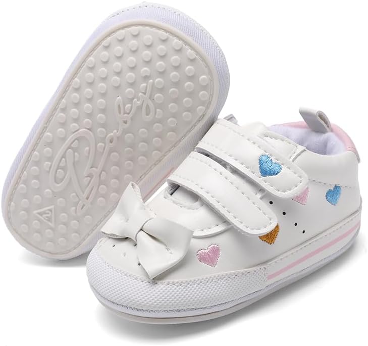 Clowora Baby Boys Girls Shoes Non-Slip Rubber Sole Sneakers Infant First Walking Toddler Crib Shoes Newborn Loafers Flats.