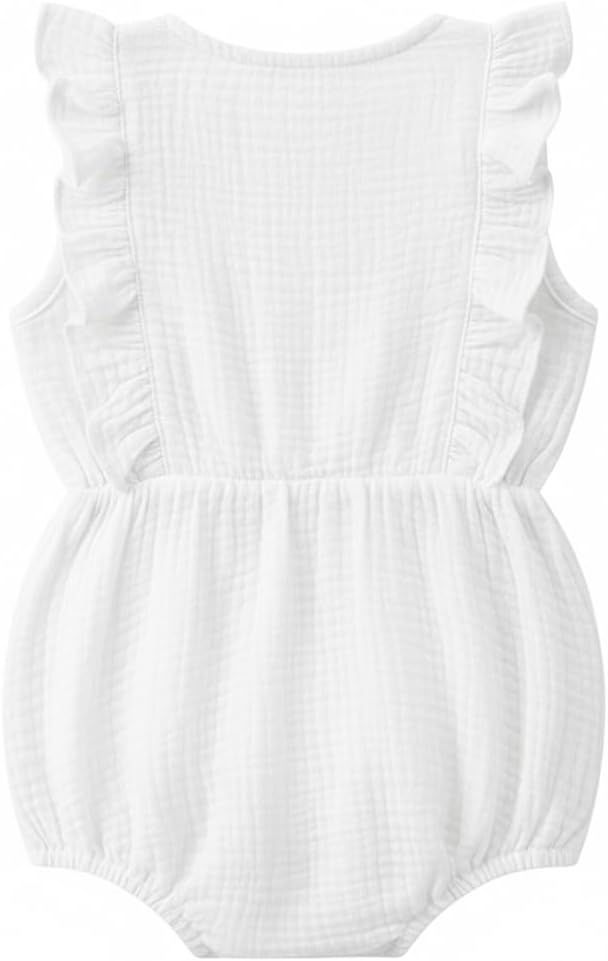 Baby Girl Bubble Romper Muslin Cotton Newborn Summer Clothes, 0-18M | Baby - Image 2