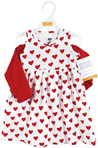 Hudson Baby Infant and Toddler Girls Cotton Dress and Cardigan Set - Image 2
