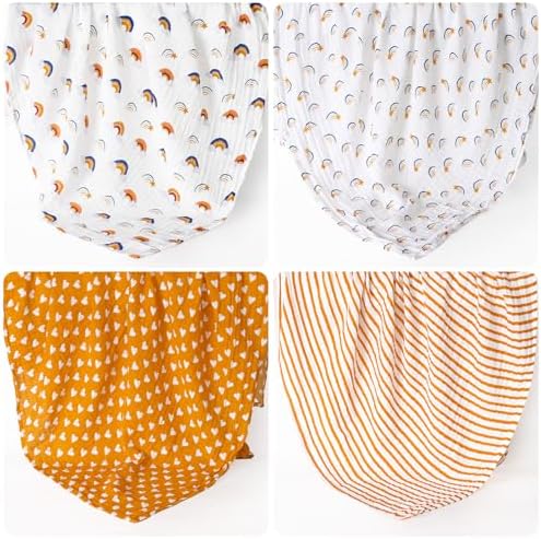 david's kids 4 Pack Baby Muslin Swaddle Blankets, 100% Cotton and Ultra Soft - Image 6