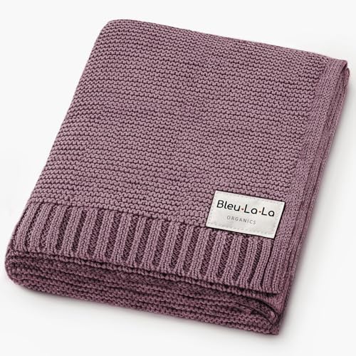 100% Organic Cotton Heritage Knit Textured Baby Quilt Blanket by BleuLaLa