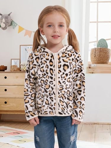 Toddler Baby Girl Fleece Jackets Fall Clothes Hooded Zip Fuzzy Coats - Image 5