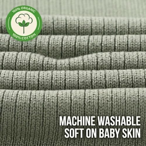 Receiving Blankets, 100% Organic Cotton Knit, Newborn Baby Swaddle | - Image 6