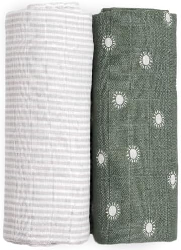 Little Unicorn 100% Certified Natural Organic Cotton Muslin Swaddle Blanket 2 - Image 6