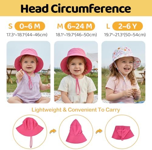 Toddler Bucket Hats UPF 50+ Baby Sun Hat Adjustable Kids Sun Protection Summer - Image 6