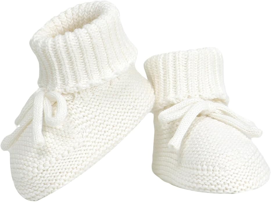 Hadetoto Baby Booties Cotton Newborn Boys Girls Shoes Knit Socks | Cozy Warm by Hadetoto