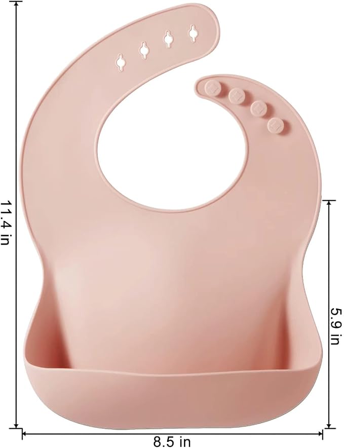 PandaEar Set of 3 Silicone Baby Bibs Waterproof, 10-72 Months - Image 3