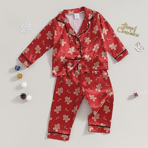 Kids Baby Girl Boy Satin Pajamas Set Button Down Sleep Shirt Top+Long Pants - Image 2