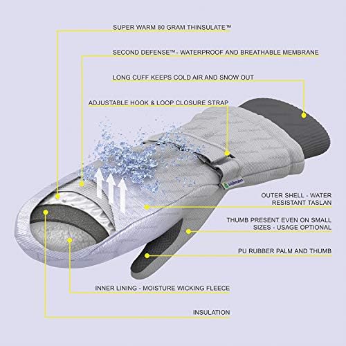 Waterproof Kids Mittens Gloves, 100G 3M Thinsulate Baby Toddler Winter Snow - Image 2