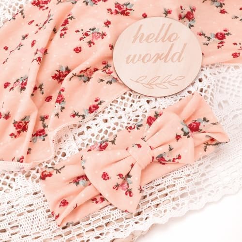 DRESHOW BQUBO Baby Girl Newborn Floral Receiving Blankets - Image 6
