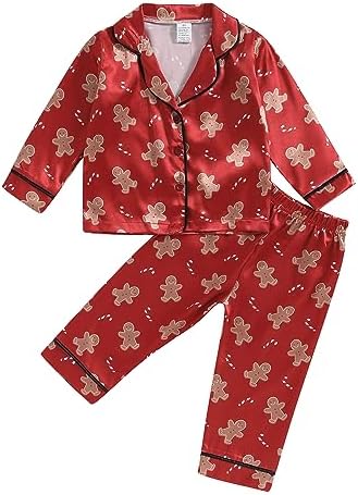 Kids Baby Girl Boy Satin Pajamas Set Button Down Sleep Shirt Top+Long Pants by SAYOO-Alljustforkids