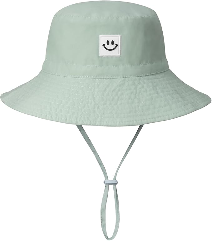 Baby Sun Hat Smile Face UPF 50+ Toddler Bucket Hat by MaxNova