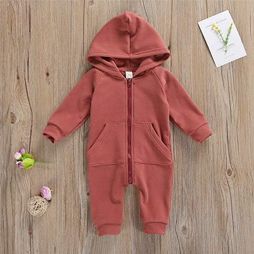 FYBITBO Infant Baby Boys Girls Clothing Zipper Hooded Jumpsuit Romper Long - Image 2