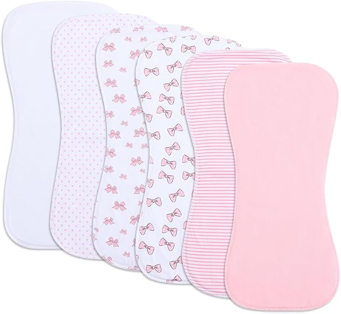 6 Pack Cotton Baby Burp Cloths Extra Absorbent Soft by Gelisite