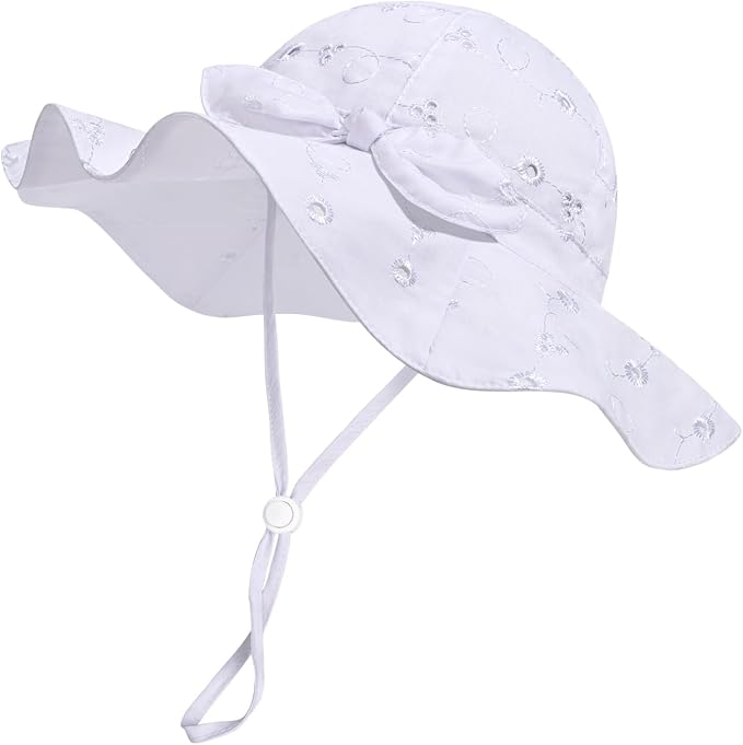Baby Girl Sun Hat with UPF 50+ Outdoor Adjustable Beach Hat with Wide Brim by DANMY