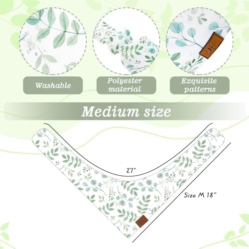 JarThenaAMCS 2Pcs Boho Dog Bandanas Sage Green Eucalyptus Leaves Triangle - Image 2