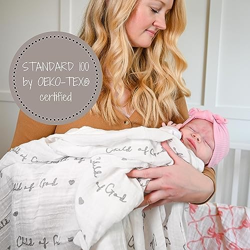 LollyBanks Muslin Swaddle Blankets 2PACK, 100% Cotton Baby Blanket 47 x 47 - Image 5