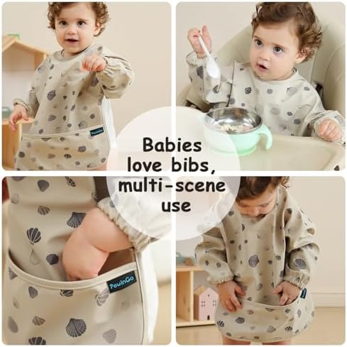 Weaning Bib with Long Sleeves & BLW, Soft and Skin-Friendly Material - Image 7