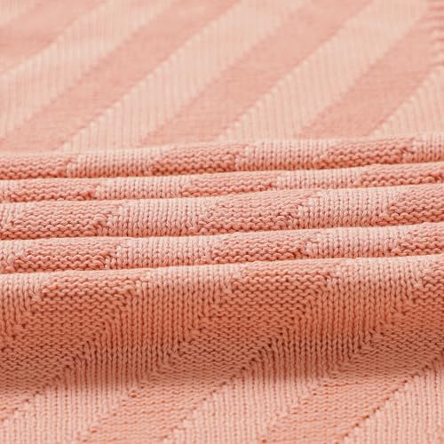 Avibae Knitted Baby Throw Blanket, Solid Color Swaddling Receiving Blanket - Image 3