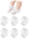Baby Girls Socks with Bow Infant Breathable Mesh Ruffle Lace Sock by Littlefeetdeservethebest
