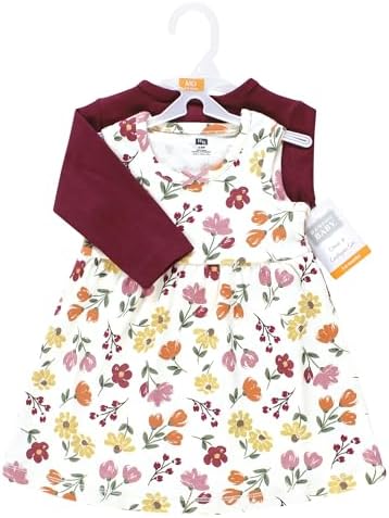 Hudson Baby Infant and Toddler Girls Cotton Dress and Cardigan Set - Image 2