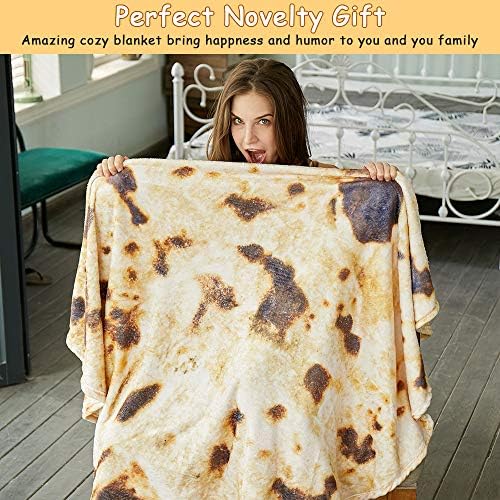 SeaRoomy 60 in Burrito Tortilla Blanket, Funny Food Throw Blanket - Image 2