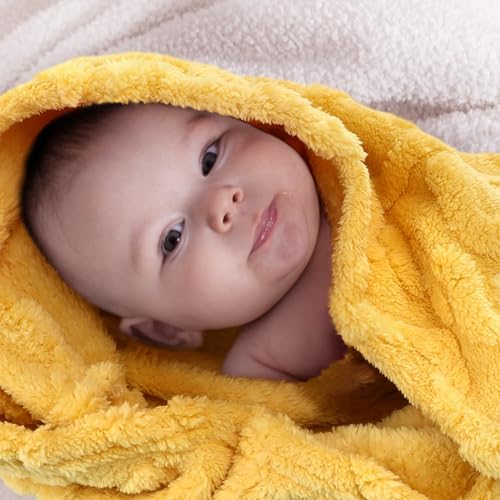 VitalCozy 4 Pcs Fleece Baby Blankets 3D Plush Soft Newborn, Warm Receiving - Image 5