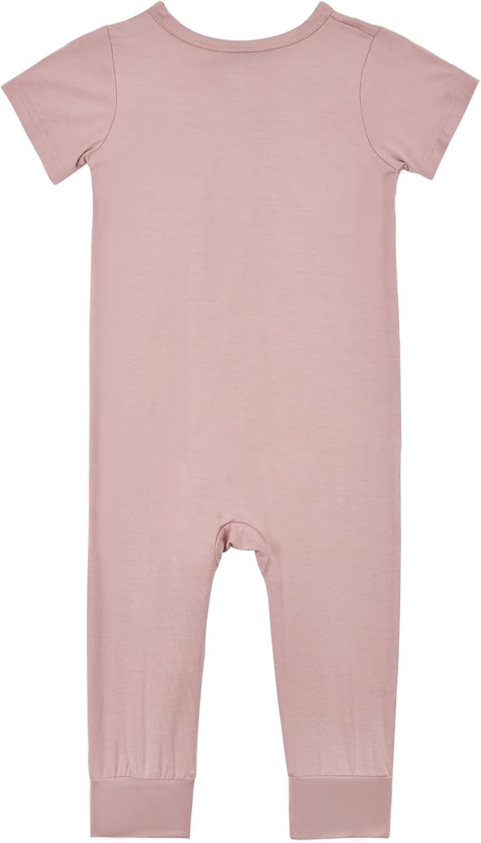 Aablexema Baby Short Sleeve Romper Bamboo Rayon Pajamas | Infant Summer Jumpsuit - Image 2