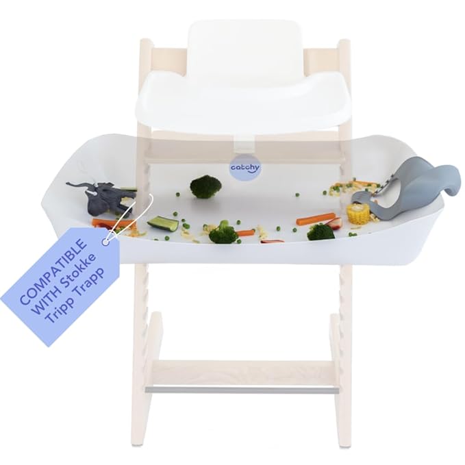 CATCHY - Food Catcher - Compatible with Stokke Tripp Trapp High Chair + 11 Other High Chairs - Highchair Sold Separately - Baby & Toddler Food & Mess Catcher - Under High Chair Accessory