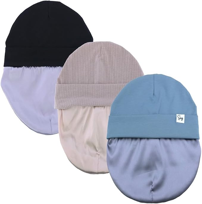 Jersey Beanie Hat for Newborn Baby Boys Girls Silky Satin Lined Hats Bonnet - Image 8
