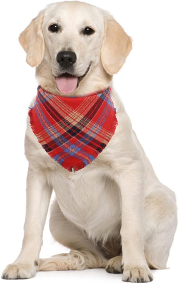 Christmas Dog Bandana Plaid Reversible Triangle Bibs Scarf Accessories - Image 4