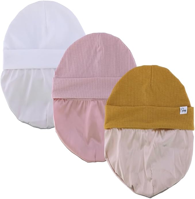 Jersey Beanie Hat for Newborn Baby Boys Girls Silky Satin Lined Hats Bonnet - Image 5