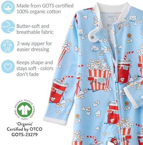 Butterblu Scout Sleep & Play 100% Organic Cotton Footed Zip Front PJs | GOTS - Image 5