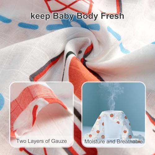 Baby Swaddle Blankets, Bamboo Muslin Receiving Blanket | 2-Pack, Lightweight & - Image 3