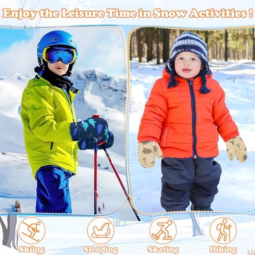 Sarfel Toddler Mittens Waterproof Toddler Gloves Baby Winter Mittens Toddler - Image 4