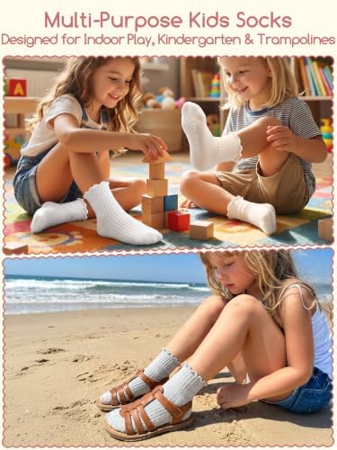 Aroveea Toddler Socks Non Slip Grip Ankle Baby 12 Pack - Image 5