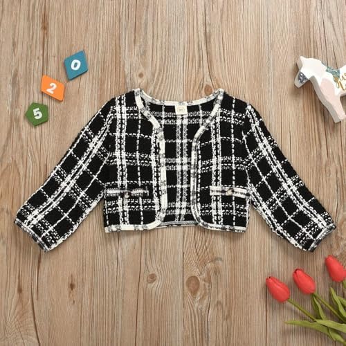 Toddler Kids Baby Girls Plaid Skirt Set Cardigan Jacket Coat + Tutu Dress Set - Image 5
