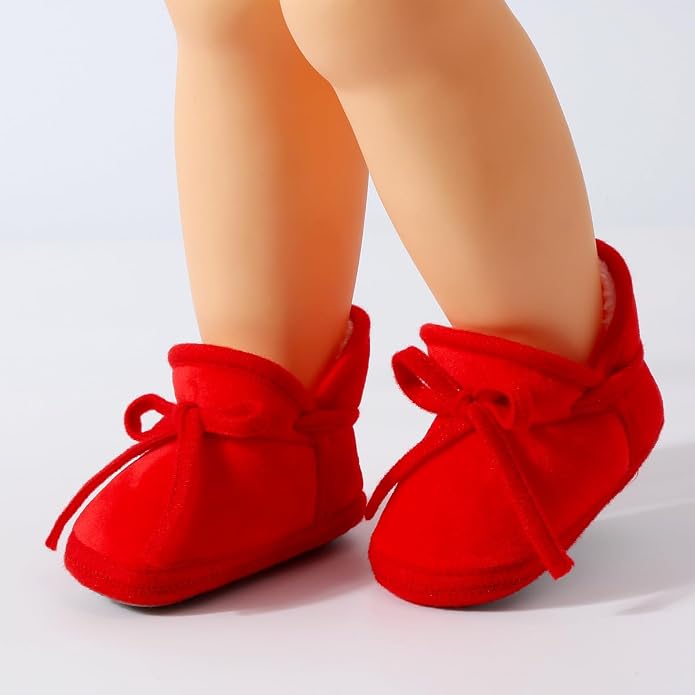 Baby Booties Newborn Fleece First Walking Shoes Non-Slip Sole Slippers Cozy - Image 6