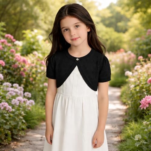 Girls Cardigan Sweater Toddler Baby Kids Knit Bolero Shrug - Image 2
