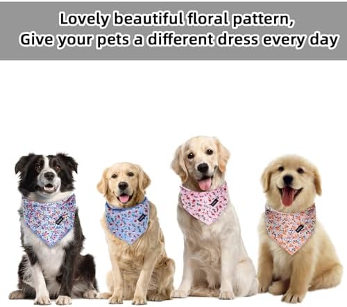 Dog Bandana Spring Cotton XLarge 4PCS - Image 4
