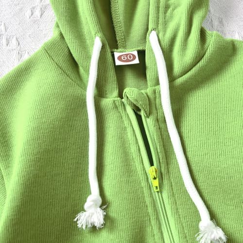 Unutiylo Unisex Baby Boys Girls Long Sleeve Infant Baby Zipper Hooded Jumpsuits - Image 6