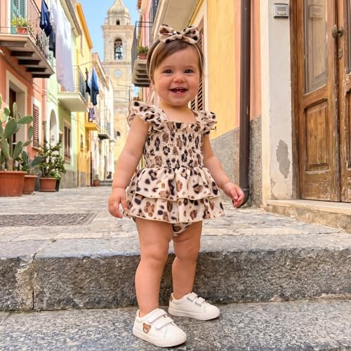 Newborn Baby Girls Summer Clothes Ruffle Sleeveless Pleated Smocked Bubble - Image 2
